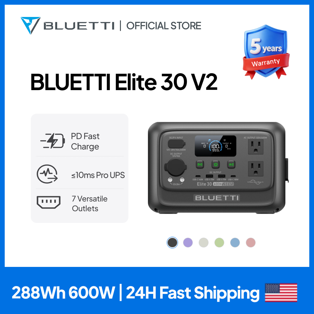 Outdoor Powerwall - 【Renew】BLUETTI Elite 30 V2 Portable Power