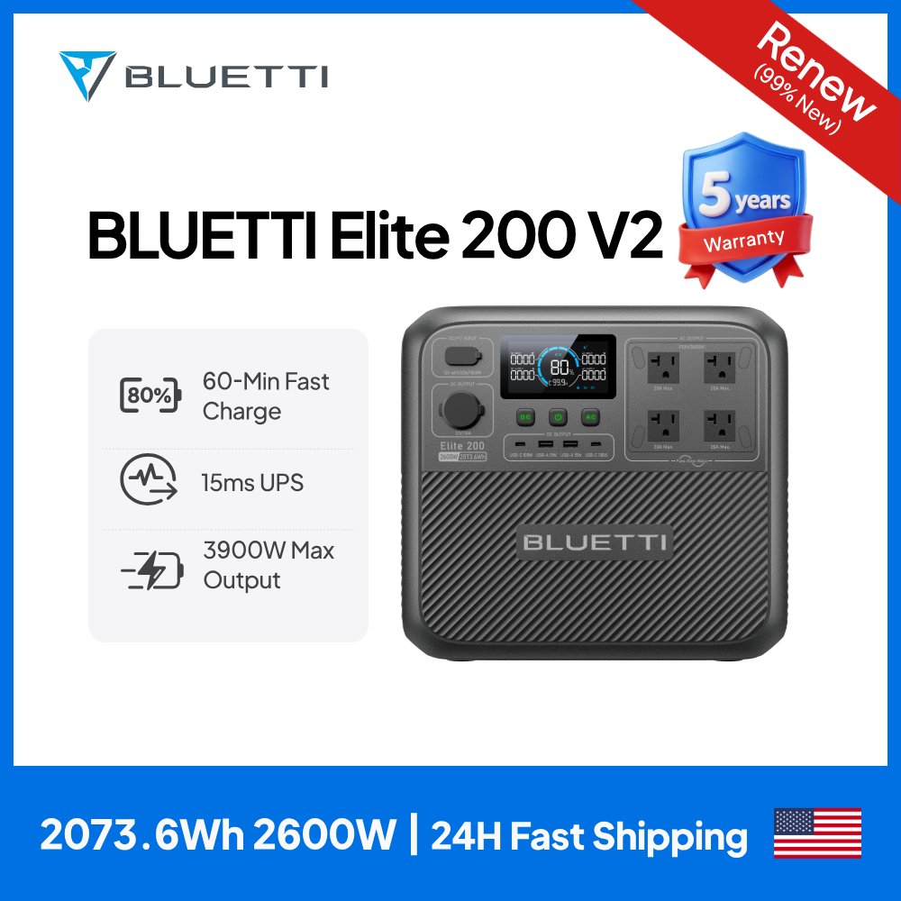 Outdoor Powerwall - 【Renew】BLUETTI Elite 200 V2 Portable Power