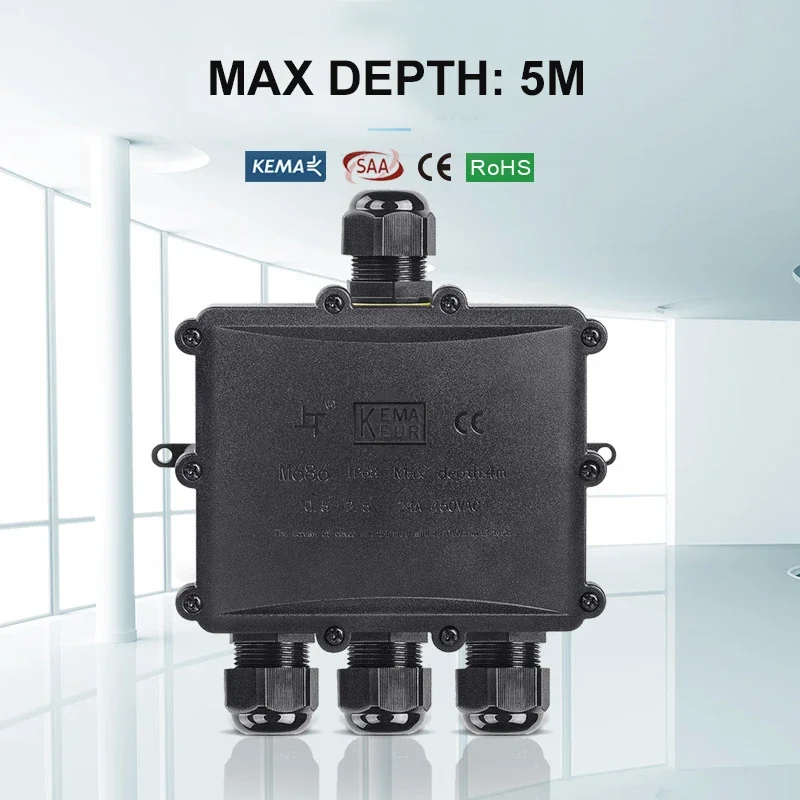 4Way 1In3Out IP68 Waterproof 4 - Outdoor Power Junction Box 评论和价格