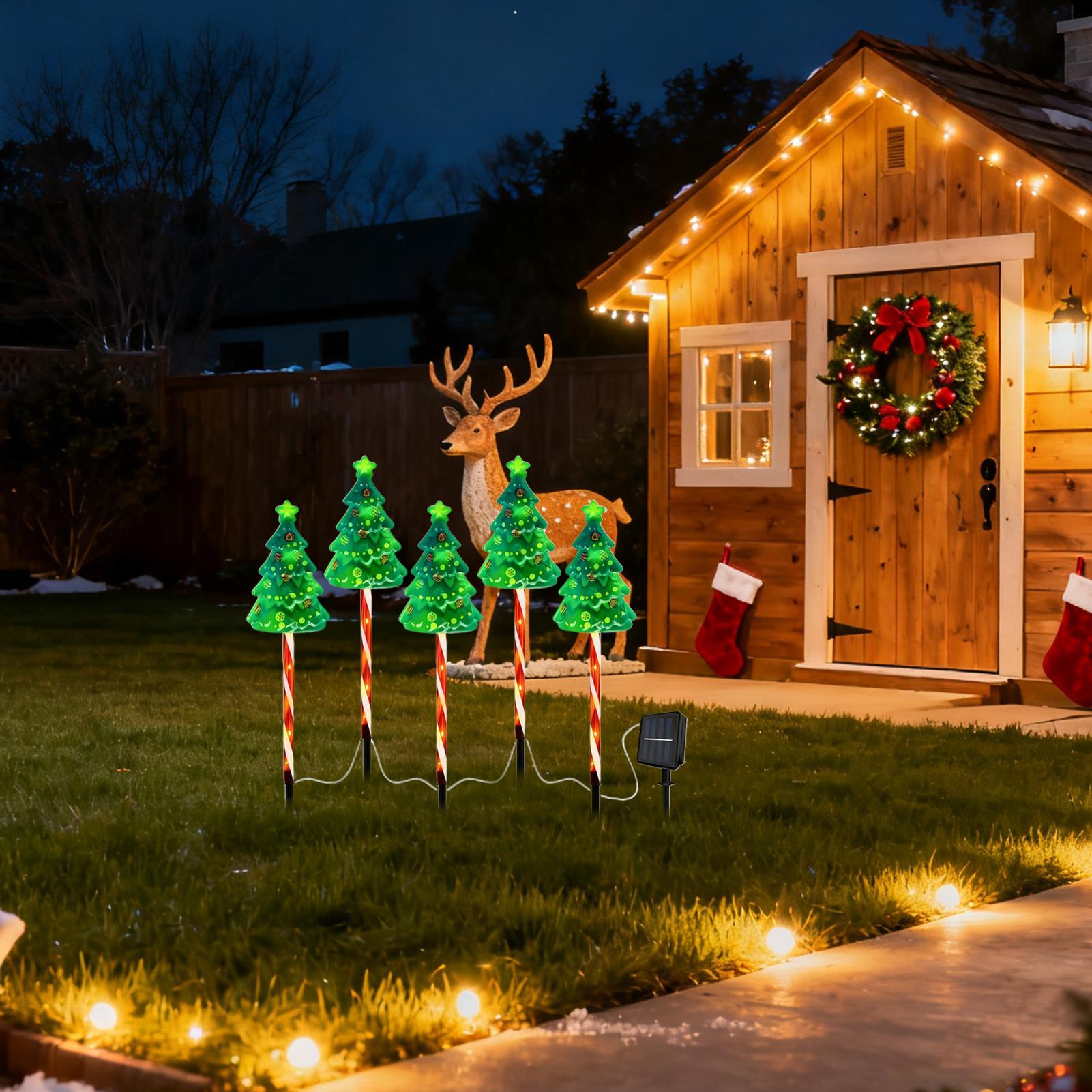 Christmas Tree Driveway Light  - Outdoor Yard Power Stake 评论和价格
