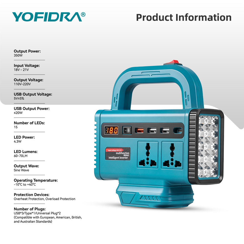 YOFIDRA 220V Portable Power In - Outdoor Usb Power Adapter 评论和价格