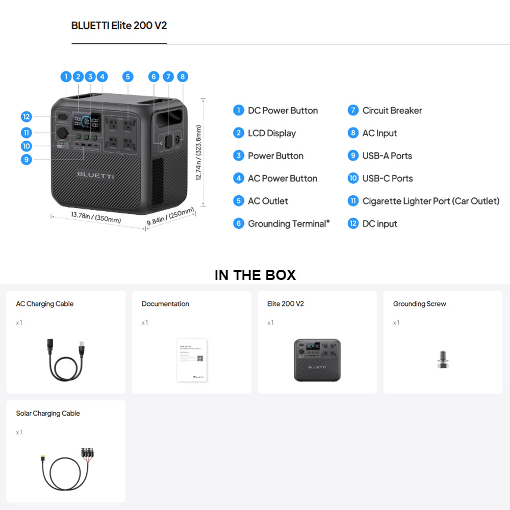 【Renew】BLUETTI Elite 200 V2 Po - Outdoor Powerwall 评论和价格