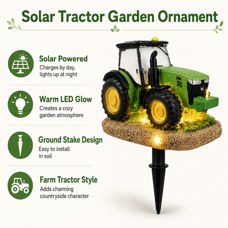 Solar Tractor Garden Stake Lig - Outdoor Yard Power Stake 评论和价格