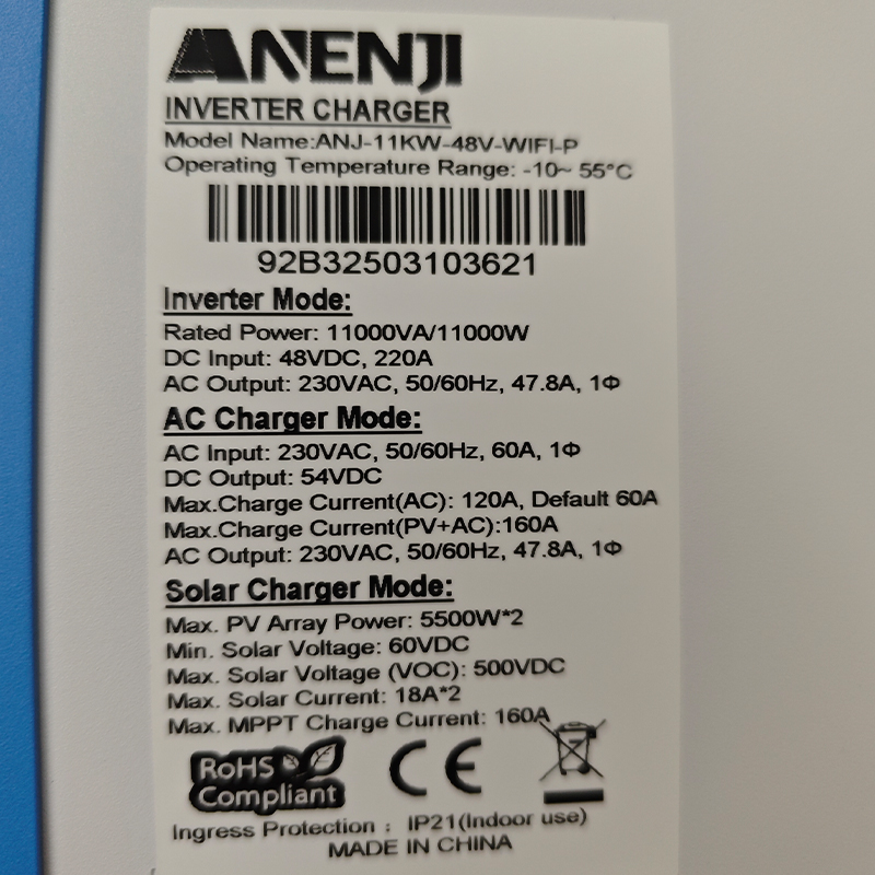 ANENJI 11KW 48V Hybrid Solar I - Portable Generator Inverter 评论和价格