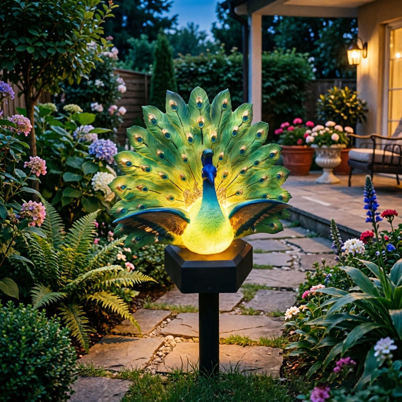 Solar Bird Garden Decor Solar  - Outdoor Yard Power Stake 评论和价格