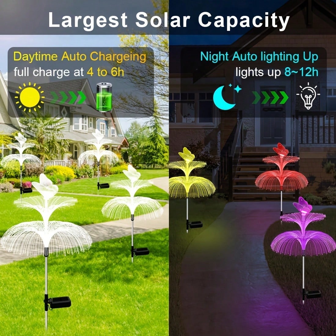 2pcs Solar Powered Jellyfish G - Outdoor Yard Power Stake 评论和价格