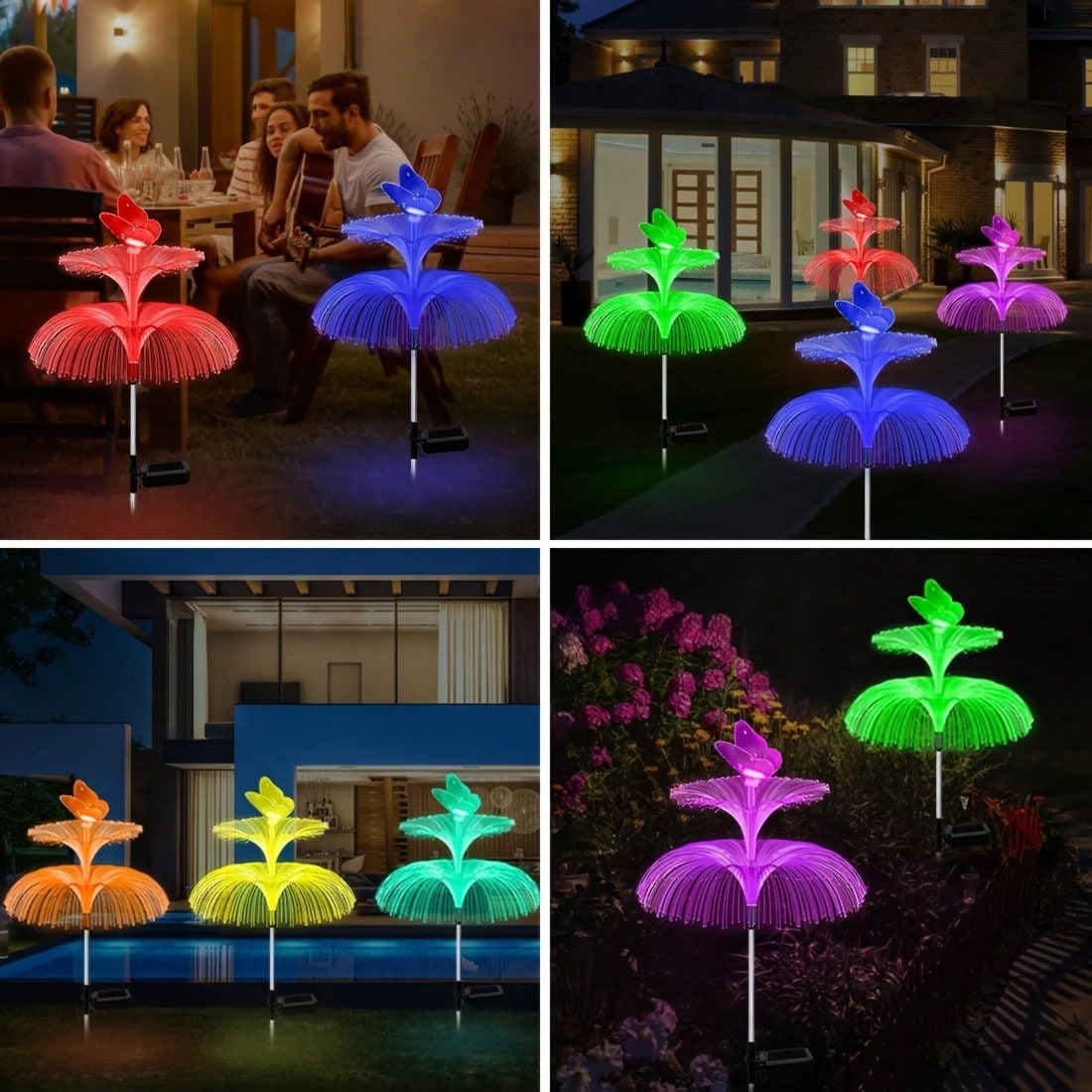 2pcs Solar Powered Jellyfish G - Outdoor Yard Power Stake 评论和价格