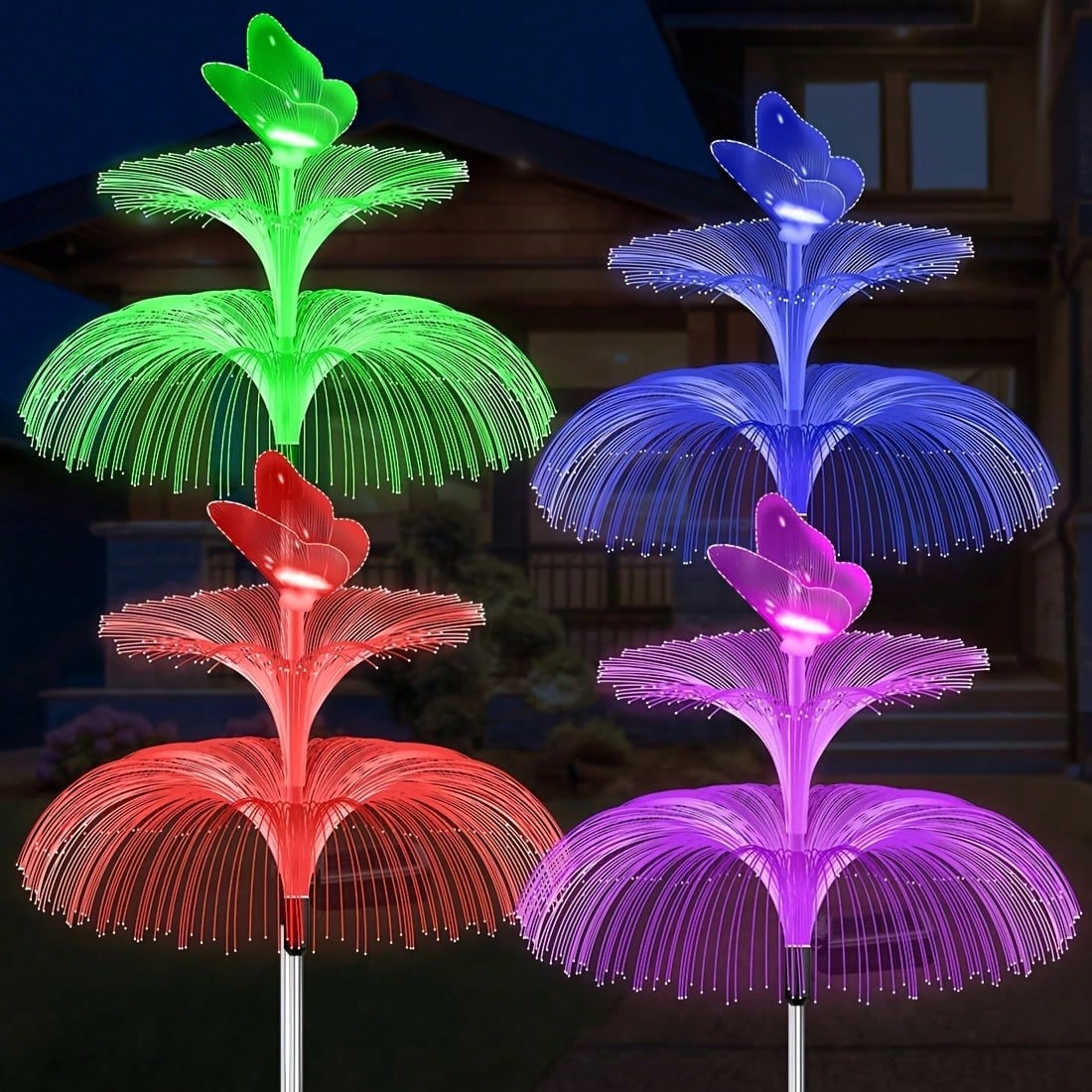 2pcs Solar Powered Jellyfish G - Outdoor Yard Power Stake 评论和价格